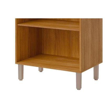 Imagem de Paneleiro de Cozinha Cristaleira Celeste c/ 4 Portas (2 c/ Vidro Reflecta) e 1 Nicho 70cm Cinamomo/Off White - MGM