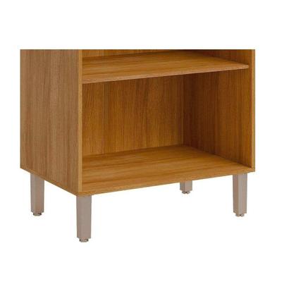 Imagem de Paneleiro de Cozinha Cristaleira Esplêndida c/ 4 Portas (2 c/ Vidro Reflecta) e 1 Nicho 70cm Cinamomo/Platina - MGM