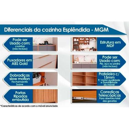 Imagem de Paneleiro de Cozinha Esplêndida Torre Quente c/4 Portas 1 Forno 70cm Freijo/Off White - MGM