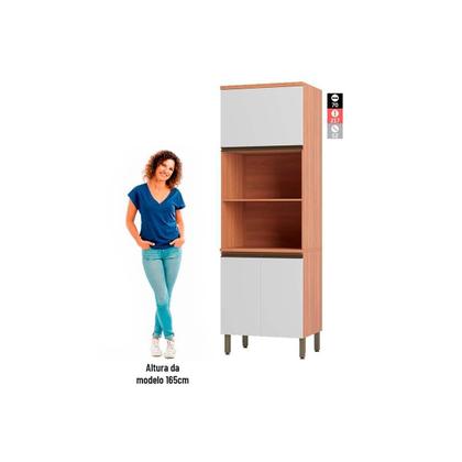 Imagem de Paneleiro de Cozinha Macadâmia 70cm p/ Micro e Forno Freijo/Branco - Telasul