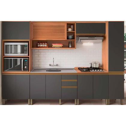 Imagem de Paneleiro de Cozinha Macadâmia 70cm p/ Micro e Forno Freijo/Branco - Telasul