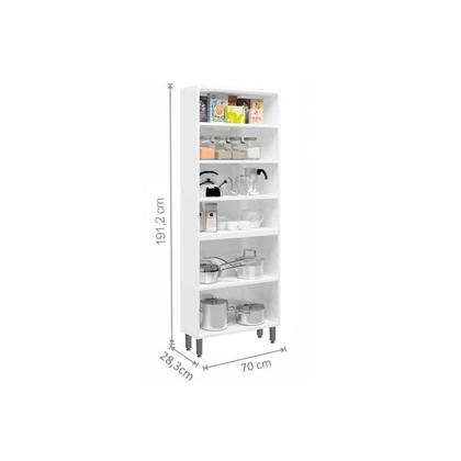 Imagem de Paneleiro de Cozinha Modulado Colors 6037 c/ 6 Portas (2 c/ Vidro) 70cm Branco - Bertolini