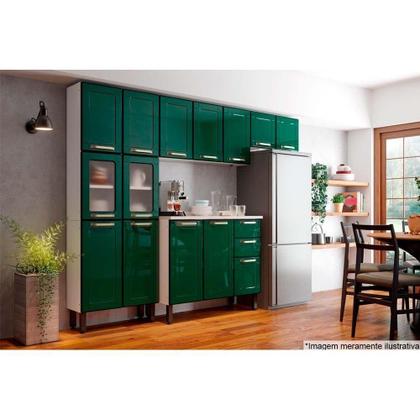 Imagem de Paneleiro de Cozinha Modulado Colors 6037 c/ 6 Portas (2 c/ Vidro) 70cm Branco - Bertolini