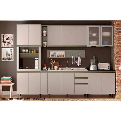 Imagem de Paneleiro de Cozinha Modulado Connect c/ 4 Portas (1 Forno) Duna/Cristal - Henn