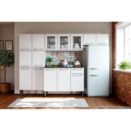 Imagem de Paneleiro de Cozinha Modulado Evidence 7038 6 Portas Branco - Bertolini