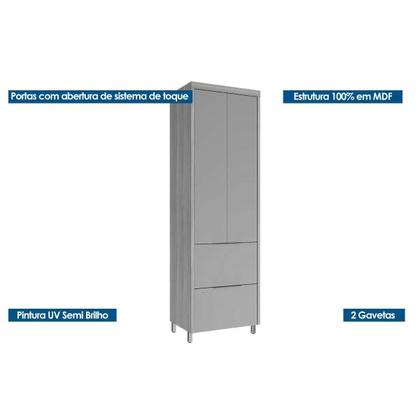 Imagem de Paneleiro de Cozinha Modulado Marquesa c/ 2 Portas e 2 Gavetas 70cm Branco - Nesher