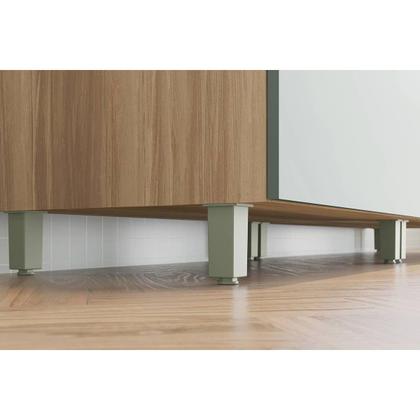 Imagem de Paneleiro de Cozinha Modulado Marquesa c/ 2 Portas e 2 Gavetas 70cm Nature/Verde - Nesher