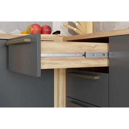 Imagem de Paneleiro de Cozinha Syrah Torre Quente c/ 2 Portas e 2 Gavs 74X225m Amendoa/Branco - Ronipa