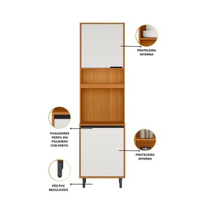 Imagem de Paneleiro Duplo 2 Portas com Nicho para Micro-ondas Ravena