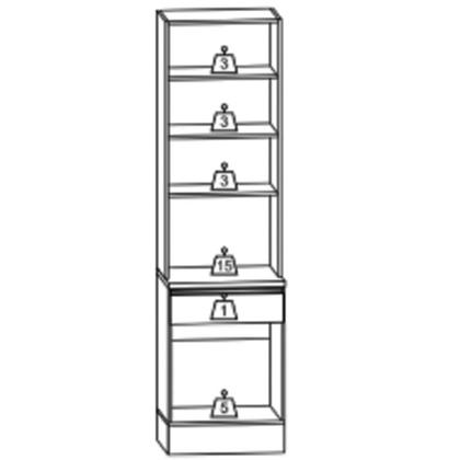 Imagem de Paneleiro Duplo 2P 1G 215x58 cm 12634 Etti Carvalho Oak Off White PLN
