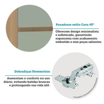 Imagem de Paneleiro Duplo 70cm 4 Portas Slim Luciane Móveis Freijó-verde Jade