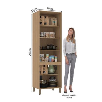 Imagem de Paneleiro Duplo 70cm 4 Portas Slim Luciane Móveis Freijó-verde Jade