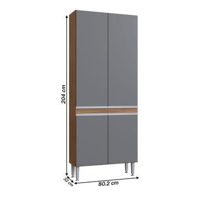 Imagem de Paneleiro Duplo Athena 4 Portas Freijó/Cinza - Irm Móveis