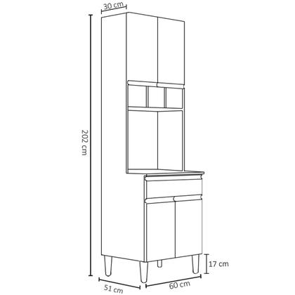 Imagem de Paneleiro Duplo Cozinha 4 Portas Andréia AJL Móveis