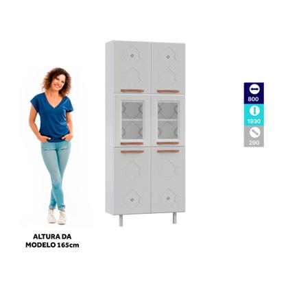 Imagem de Paneleiro Duplo de Aço Telasul Mirage New Branco C/ Vidro