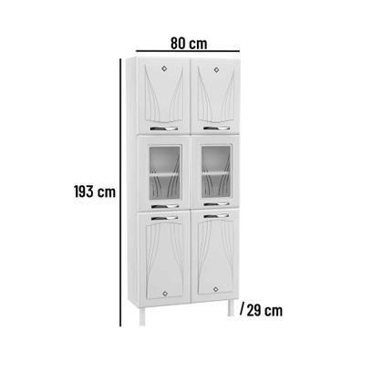 Imagem de Paneleiro Duplo de Aço Telasul Star C/ Vidro Branco - Telasul