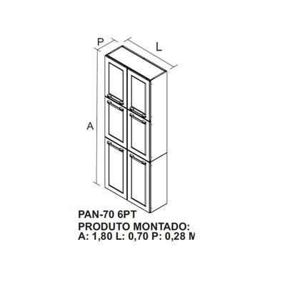 Imagem de Paneleiro Duplo em Aço 6 Portas 2 Portas em Vidro Itatiaia
