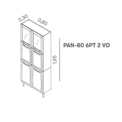 Imagem de Paneleiro Duplo em Aço 80cm 6 Portas New Premium Itatiaia