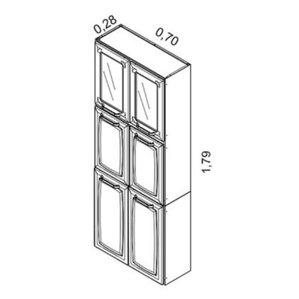 Imagem de Paneleiro Duplo em Aço em Aço Alto 6 Portas Luce Itatiaia