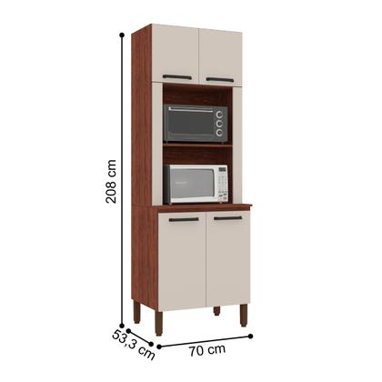 Imagem de Paneleiro Duplo Forno sem gaveteiro Ametista Nogueira Off White