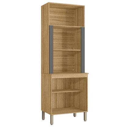 Imagem de Paneleiro Duplo Forno sem gaveteiro Lapis Freijó Gris