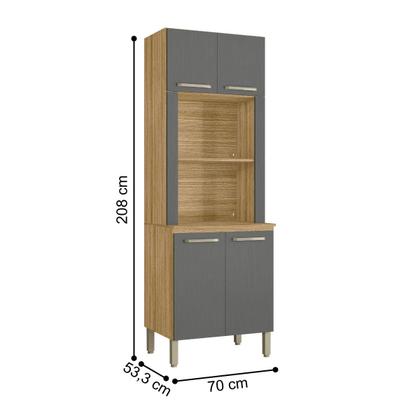 Imagem de Paneleiro Duplo Forno sem gaveteiro Lapis Freijó Gris