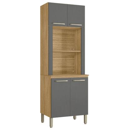 Imagem de Paneleiro Duplo Forno sem gaveteiro Lapis Freijó Gris