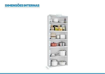 Imagem de Paneleiro Duplo Max c/Vidro Cozinhas Itatiaia Luce - 6 Portas - Branco c/ Preto