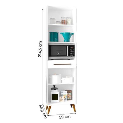 Imagem de Paneleiro Duplo para Micro-ondas Favorita Branco Lacca