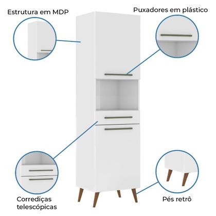 Imagem de Paneleiro Duplo para Micro-ondas Favorita Branco Lacca