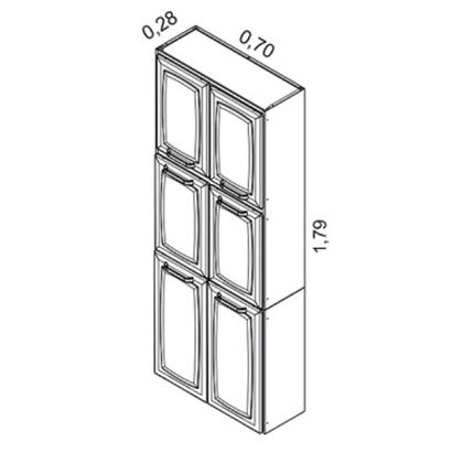 Imagem de Paneleiro em Aço 6 Portas 70cm Luce Itatiaia