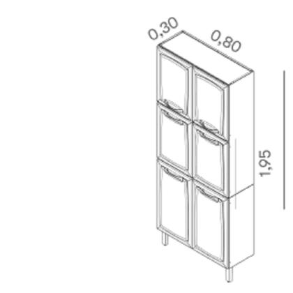 Imagem de Paneleiro em Aço 6 Portas 80cm New Premium Itatiaia