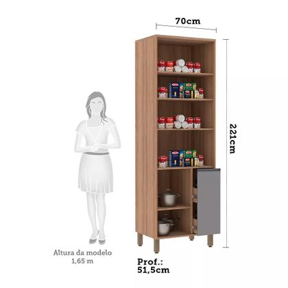 Imagem de Paneleiro Especial 70 cm 3 Portas de abrir 3 Prateleira com Despenseiro Isa Luciane Móveis