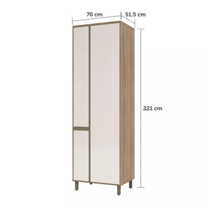 Imagem de Paneleiro Especial 70 cm 3 Portas de abrir 3 Prateleira com Despenseiro Mel Luciane Móveis