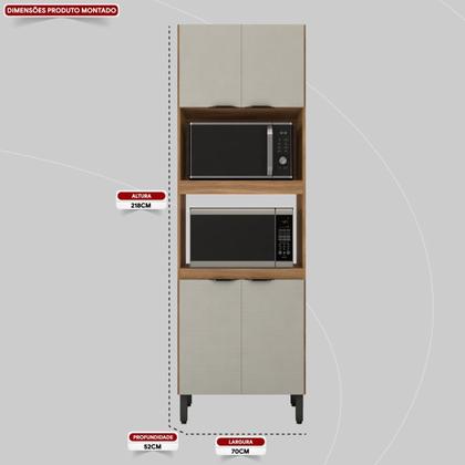 Imagem de Paneleiro Firenze Duplo Forno - 4 Portas Marrom/Amêndola Touch/Nude Prime Tx