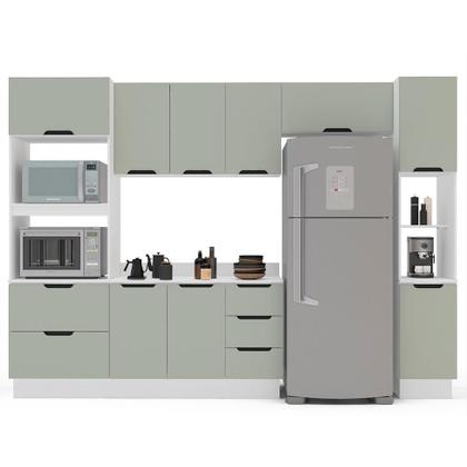 Imagem de Paneleiro Meena 2 Portas 1 Gaveta Verde e Branco