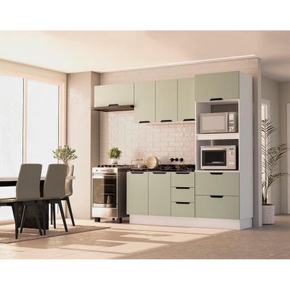 Imagem de Paneleiro Meena 2 Portas 1 Gaveta Verde e Branco