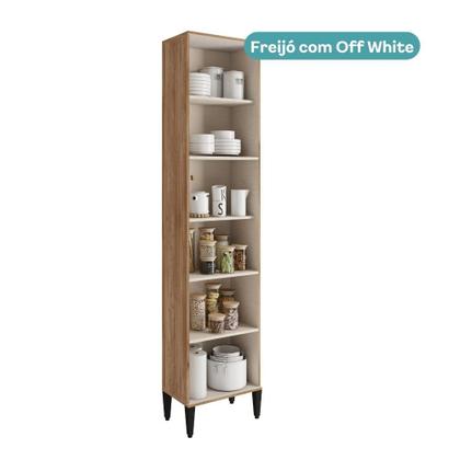Imagem de Paneleiro Miami 3 Portas 5 Prateleiras Carraro Freijó com Off White