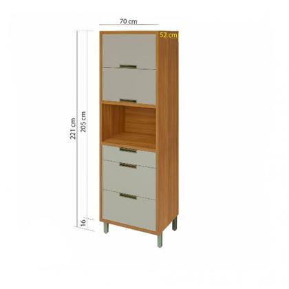 Imagem de Paneleiro Modular 2 Portas 3 Gavetas Imperatriz 70cm Mdf Nesher