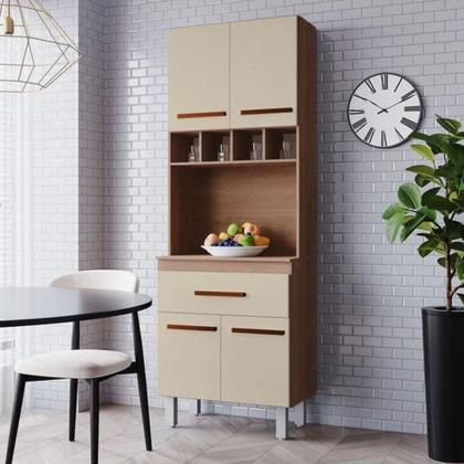 Imagem de Paneleiro Multiuso Cozinha 4 Portas 1 Gaveta e Nicho Vitoria