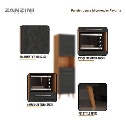 Paneleiro para Micro-ondas Favorita 2 Portas 1 Gaveta em MDP 15mm