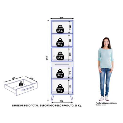 Imagem de Paneleiro para Microondas 2 Portas 1 Gaveta 2 Prateleiras Favorita