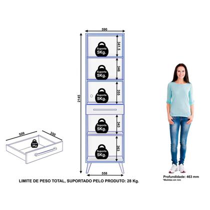 Imagem de Paneleiro para Microondas 2 Portas 1 Gaveta 2 Prateleiras Favorita