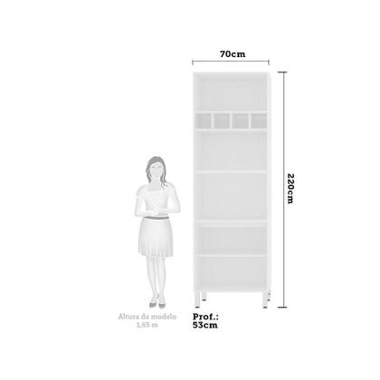 Imagem de Paneleiro Perola 70 Cm Duplo Nicho Branco C/ Verde