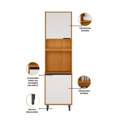 Imagem de Paneleiro Ravena 02 Portas Duplo Fechado Poliman Móveis