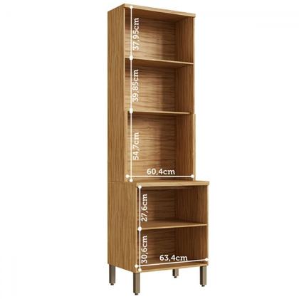 Imagem de Paneleiro Riesling 4 Portas 2 Prateleiras 100% Mdf com Vidro Amêndoa/Off White - Rio Doce