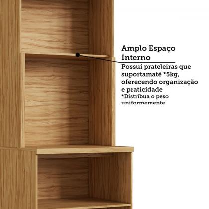 Imagem de Paneleiro Riesling 4 Portas 2 Prateleiras 100% Mdf com Vidro Amêndoa/Off White - Rio Doce