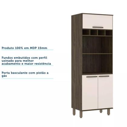 Imagem de Paneleiro Sara 70 cm Nicho Microondas 3 Portas mais 2 Nichos Luciane