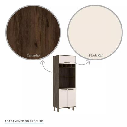 Imagem de Paneleiro Sara 70 cm Nicho Microondas 3 Portas mais 2 Nichos Luciane