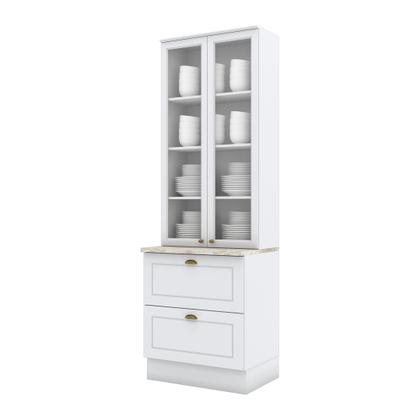 Imagem de Paneleiro Simples 2 Portas de Vidro 2 Gavetas Americana